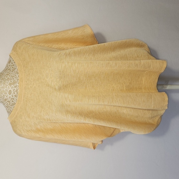 Ellen Tracy Yellow Dolman Sleeve Crew Neck Ribbed Hem Viscose Blend Top Size XL - Picture 1 of 15